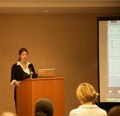 Kelly giving a presentation